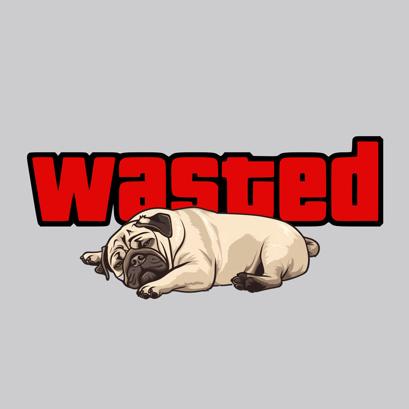 Wasted Funny Pug Graphic T-Shirt