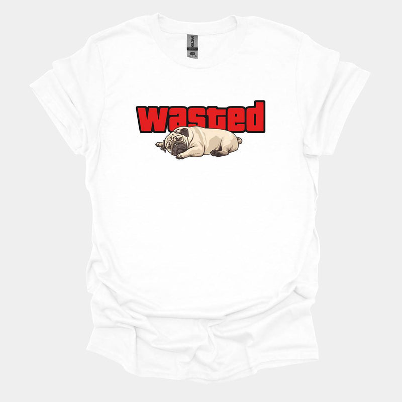 Wasted Funny Pug Graphic T-Shirt